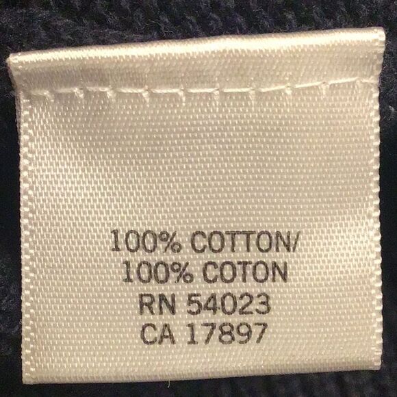 Banana Republic Factory Navy Blue 100% Cotton Quarter Button Pullover Sweater - Picture 15 of 16